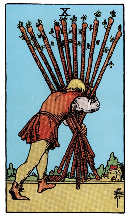 10 of Wands tarot card