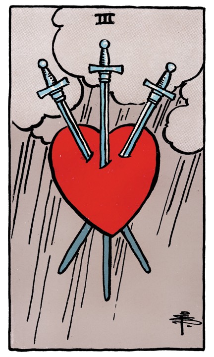3 of Swords tarot card