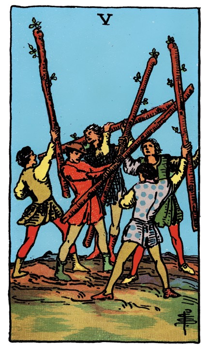 5 of Wands tarot card